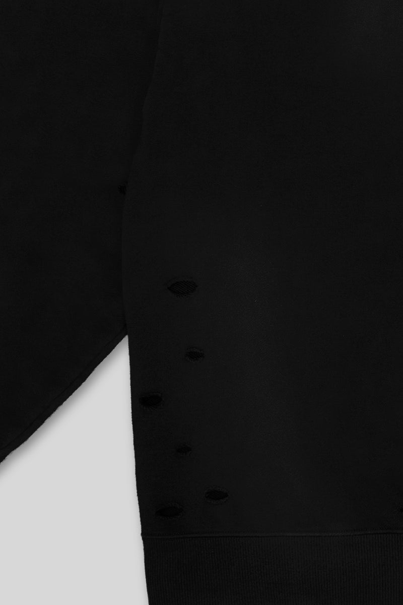 XENO DAMAGE SWEAT SHIRT BLACK