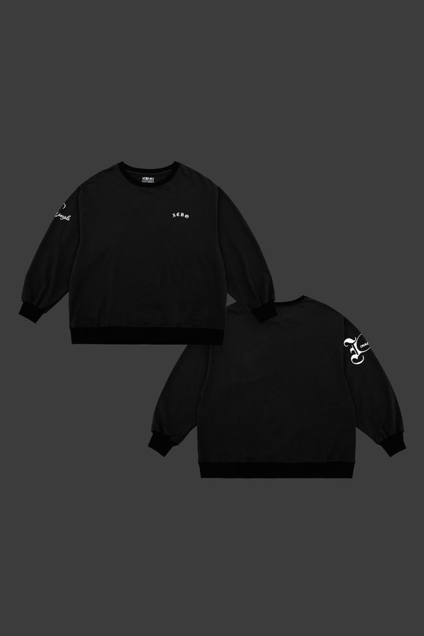 XENO BLACK LETTER SWEAT SHIRT BLACK