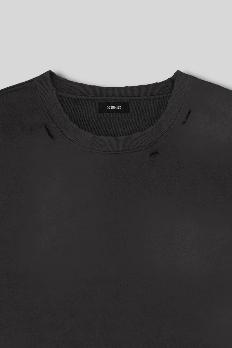 XENO DAMAGE SWEAT SHIRT GRAY