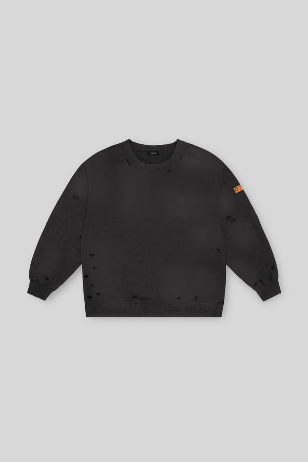 XENO DAMAGE SWEAT SHIRT GRAY