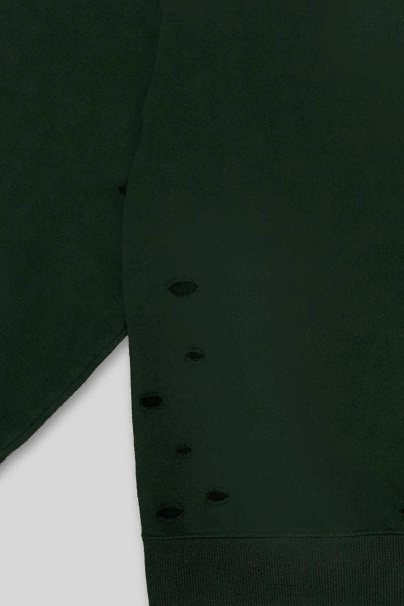 XENO DAMAGE SWEAT SHIRT GREEN