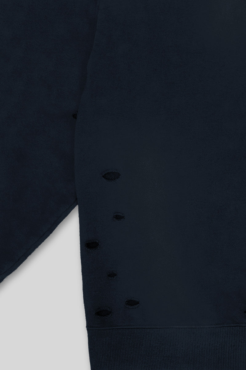 XENO DAMAGE SWEAT SHIRT NAVY