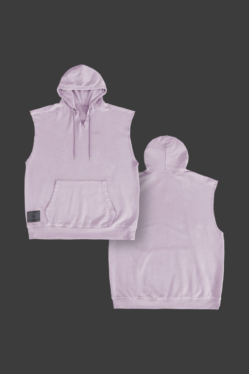 XENO PIGMENT DYED TANK HOODIE PURPLE ASH