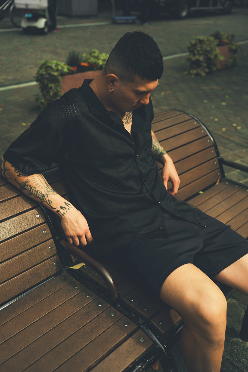 XENO EDGE LINE SHORT PANTS BLACK x BLACK