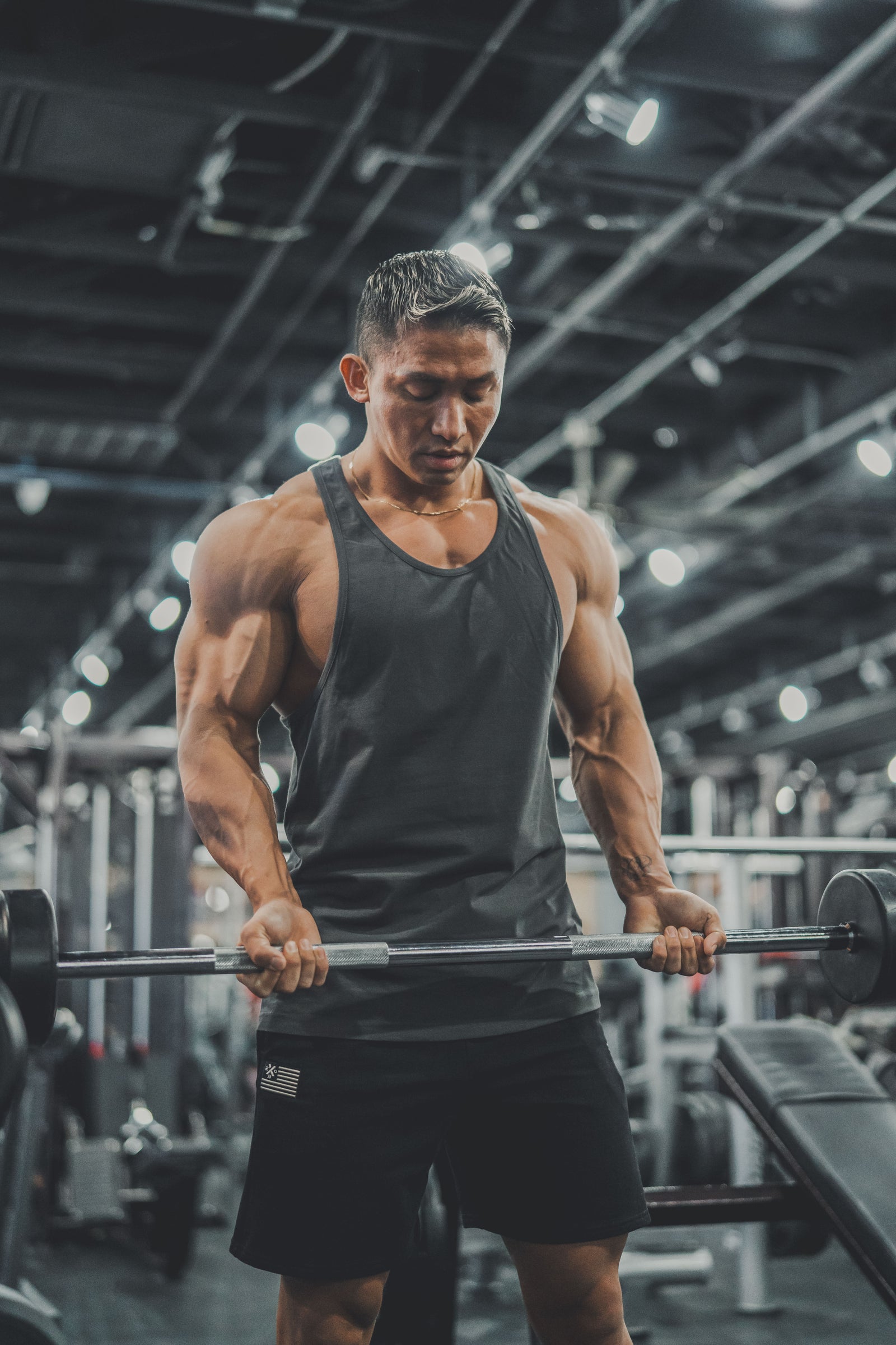 XENO USA LETTERING TANK CHARCOAL