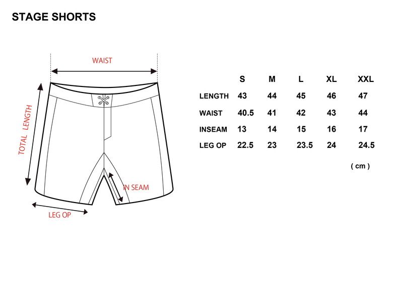 XENO LINE STAGE SHORTS Red Gray