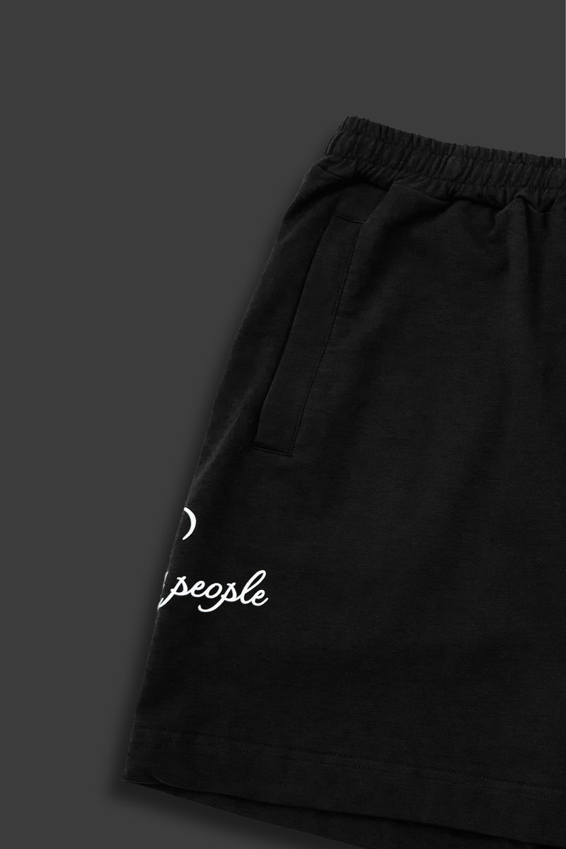 XENO BLACK LETTER SWEAT SHORTS BLACK