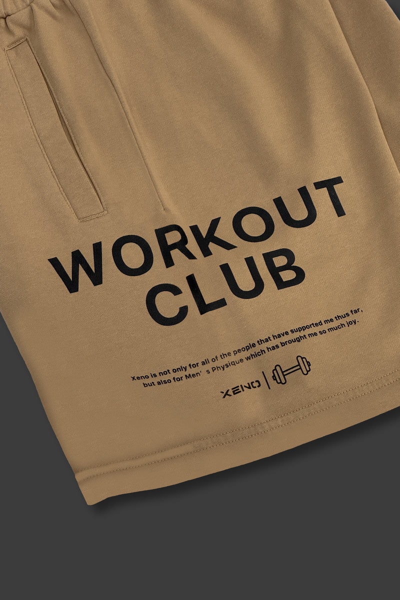 XENO WORKOUT CLUB SWEAT SHORTS BEIGE