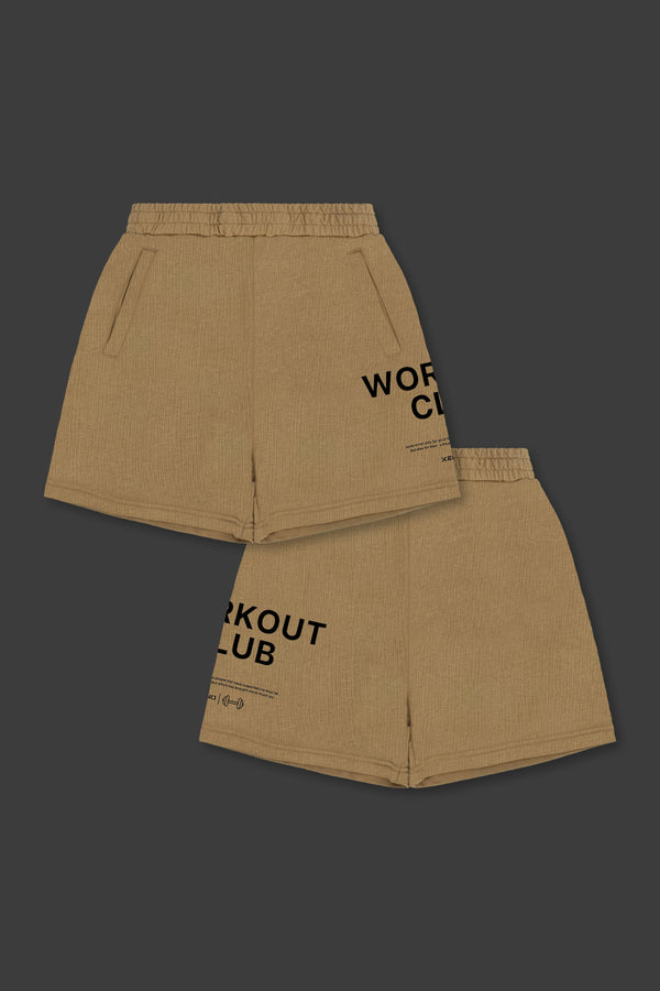 XENO WORKOUT CLUB SWEAT SHORTS BEIGE