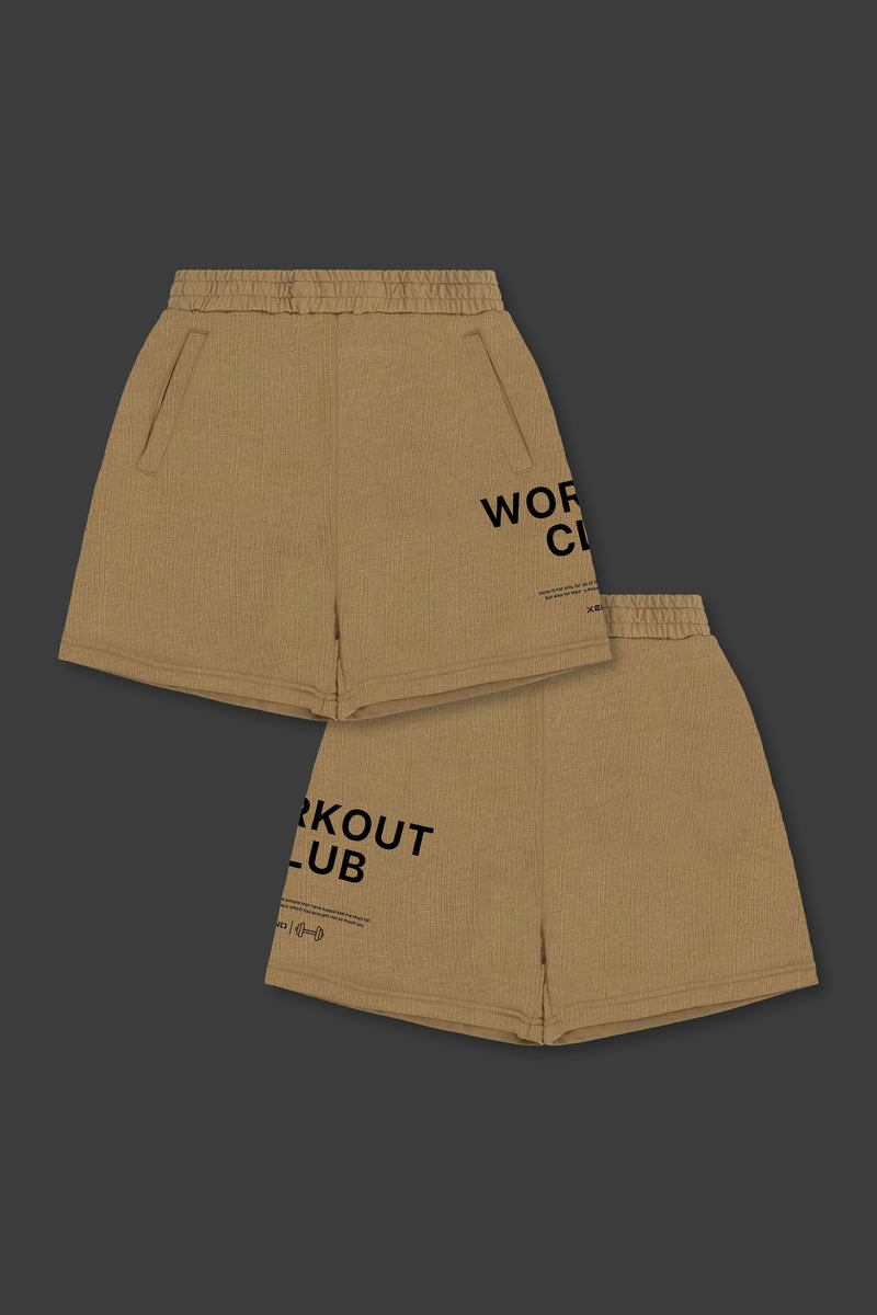 XENO WORKOUT CLUB SWEAT SHORTS BEIGE