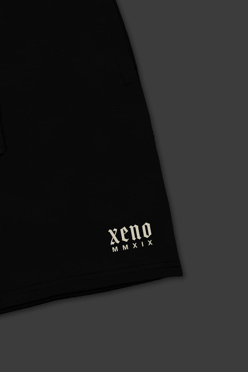 XENO “NFTS” SWEAT SHORTS BLACK