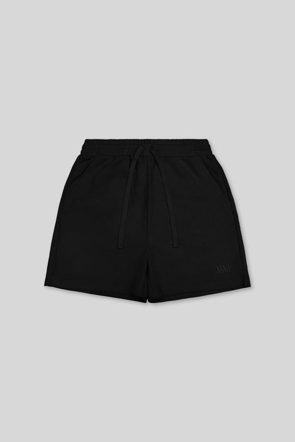 XENO WAFFLE RELAXED SHORTS BLACK