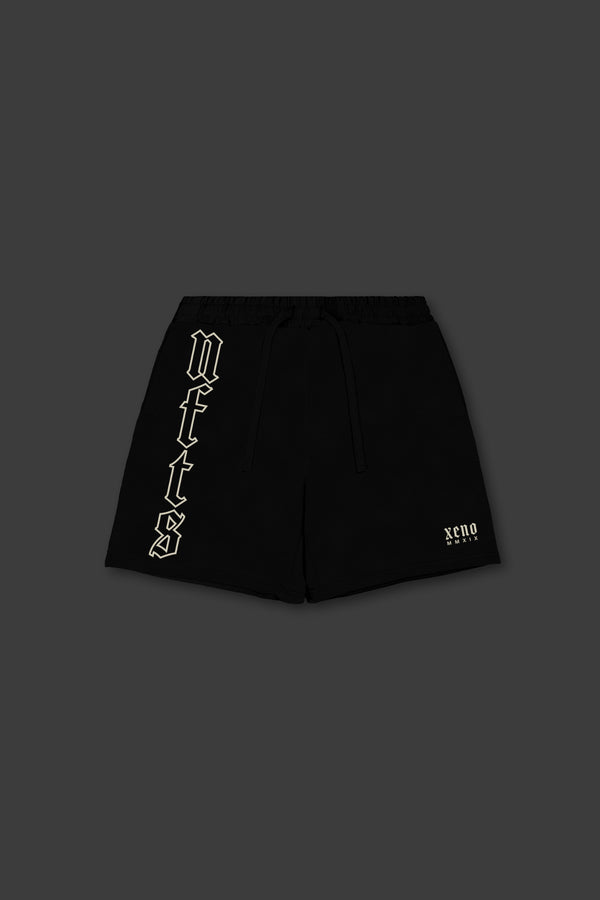 XENO “NFTS” SWEAT SHORTS BLACK