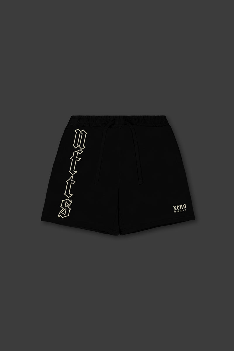 XENO “NFTS” SWEAT SHORTS BLACK