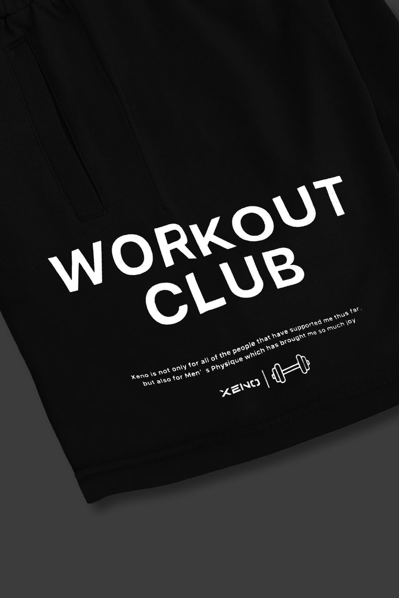 XENO WORKOUT CLUB SWEAT SHORTS BLACK
