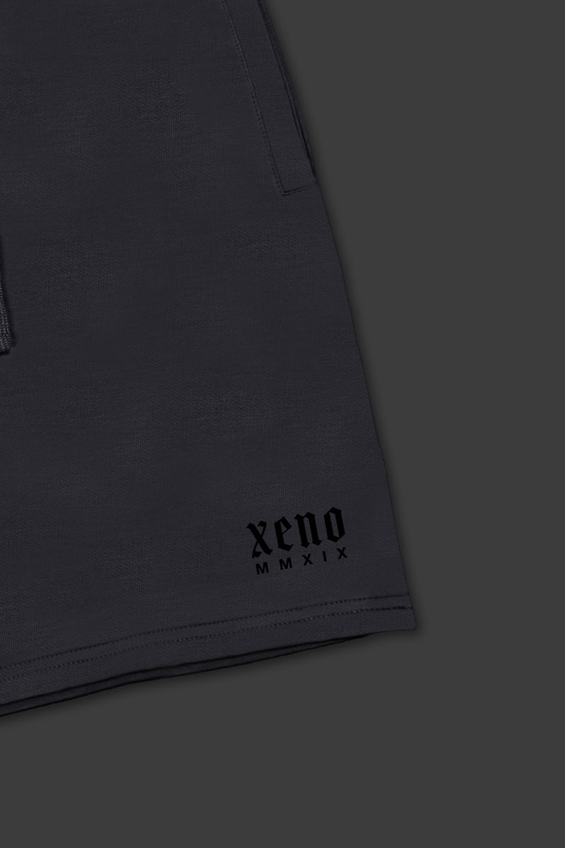 XENO “NFTS” SWEAT SHORTS CHARCOAL
