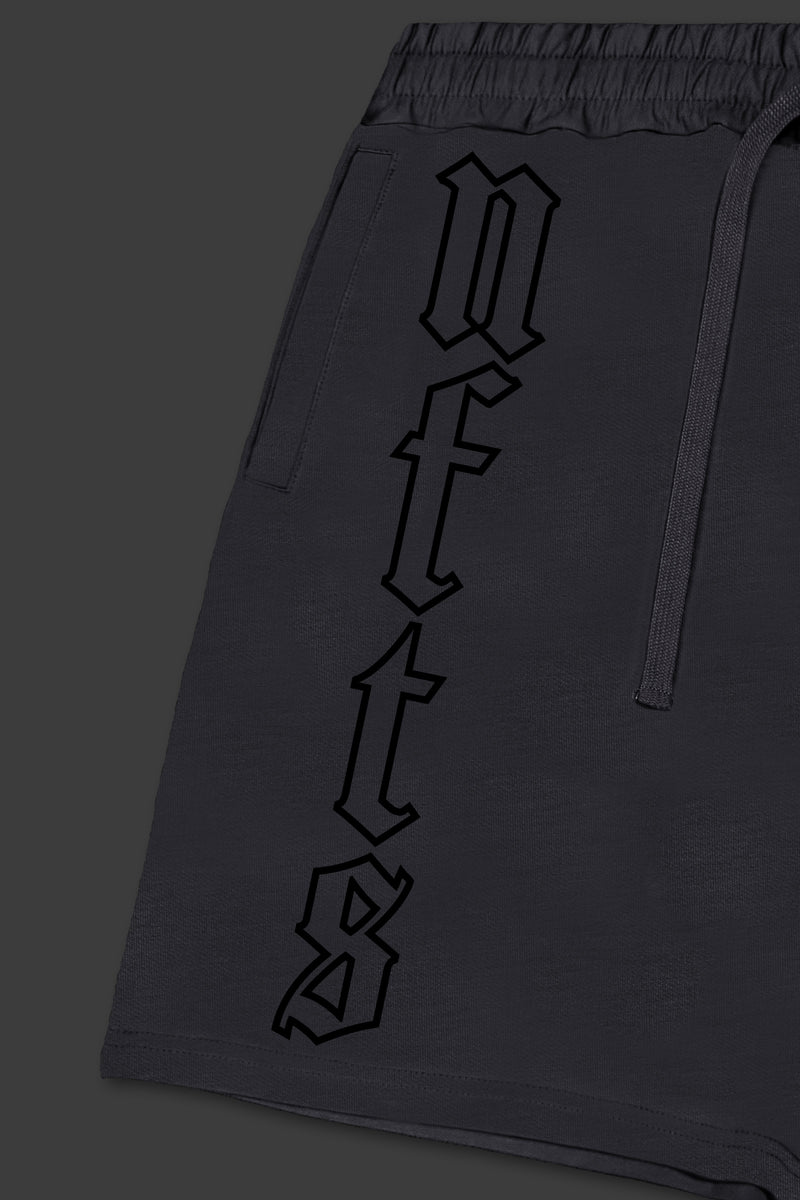 XENO “NFTS” SWEAT SHORTS CHARCOAL