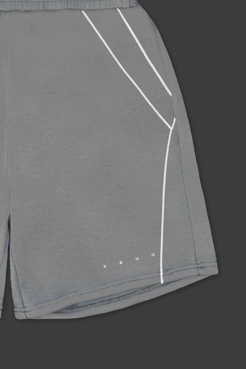 XENO PIPING DOUBLE KNIT SHORTS GRAY