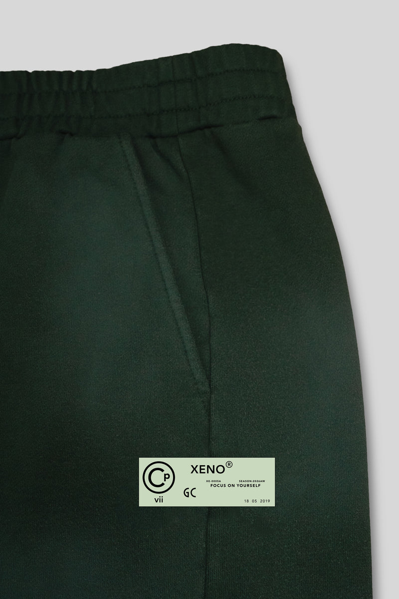 XENO DAMAGE SWEAT SHORT PANTS GREEN