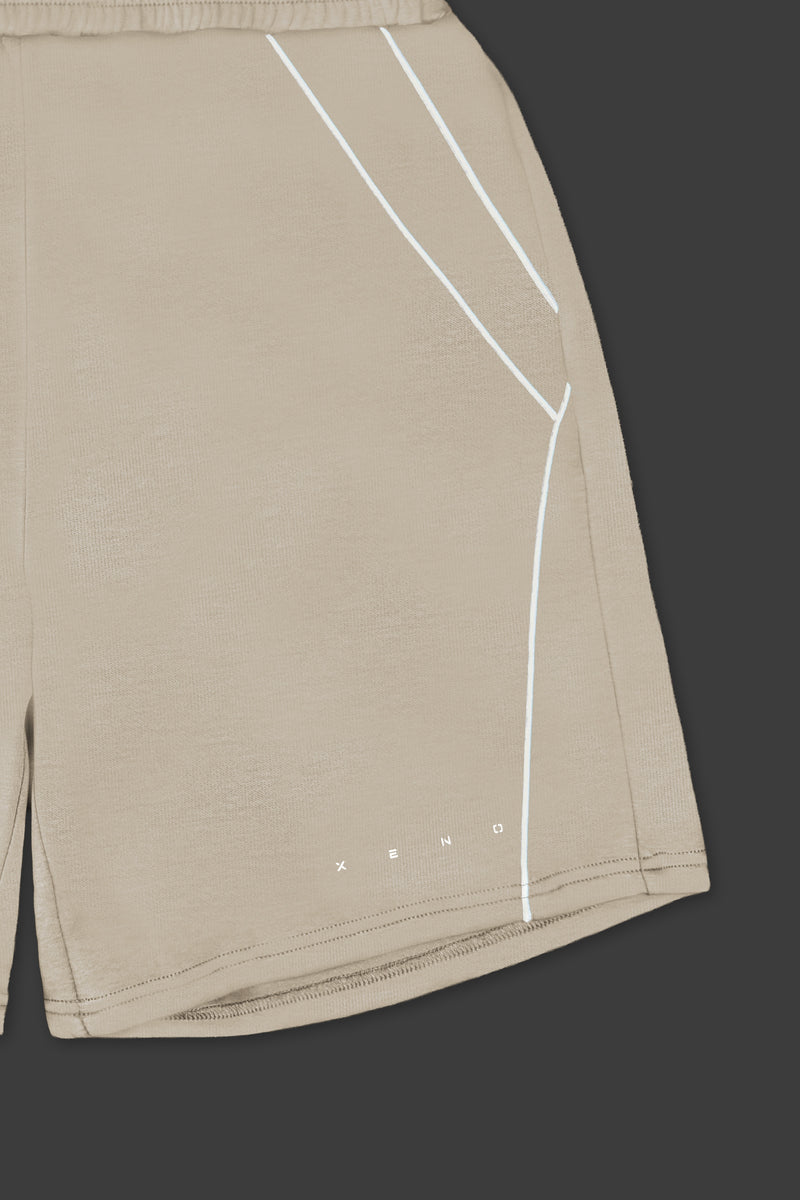 XENO PIPING DOUBLE KNIT SHORTS BEIGE