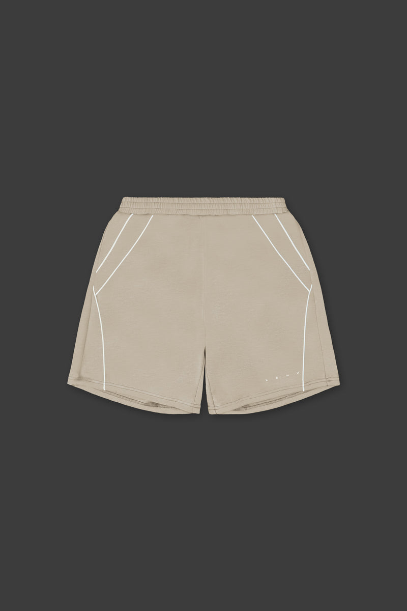 XENO PIPING DOUBLE KNIT SHORTS BEIGE