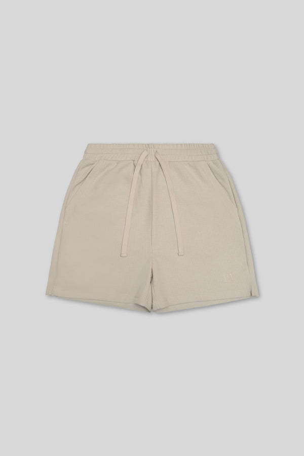 XENO WAFFLE RELAXED SHORTS WHITE BEIGE