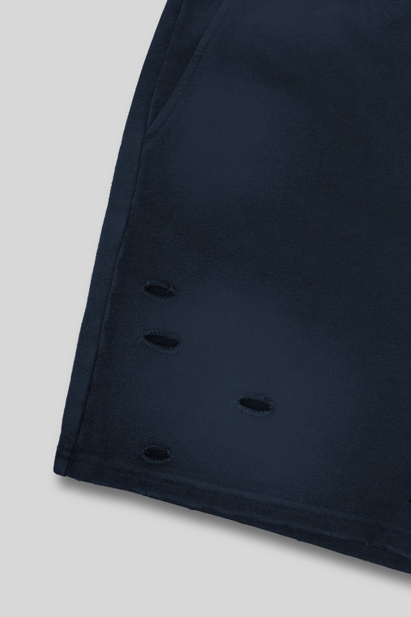 XENO DAMAGE SWEAT SHORT PANTS NAVY