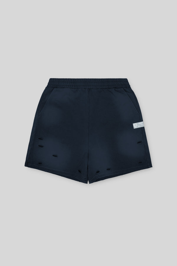 XENO DAMAGE SWEAT SHORT PANTS NAVY