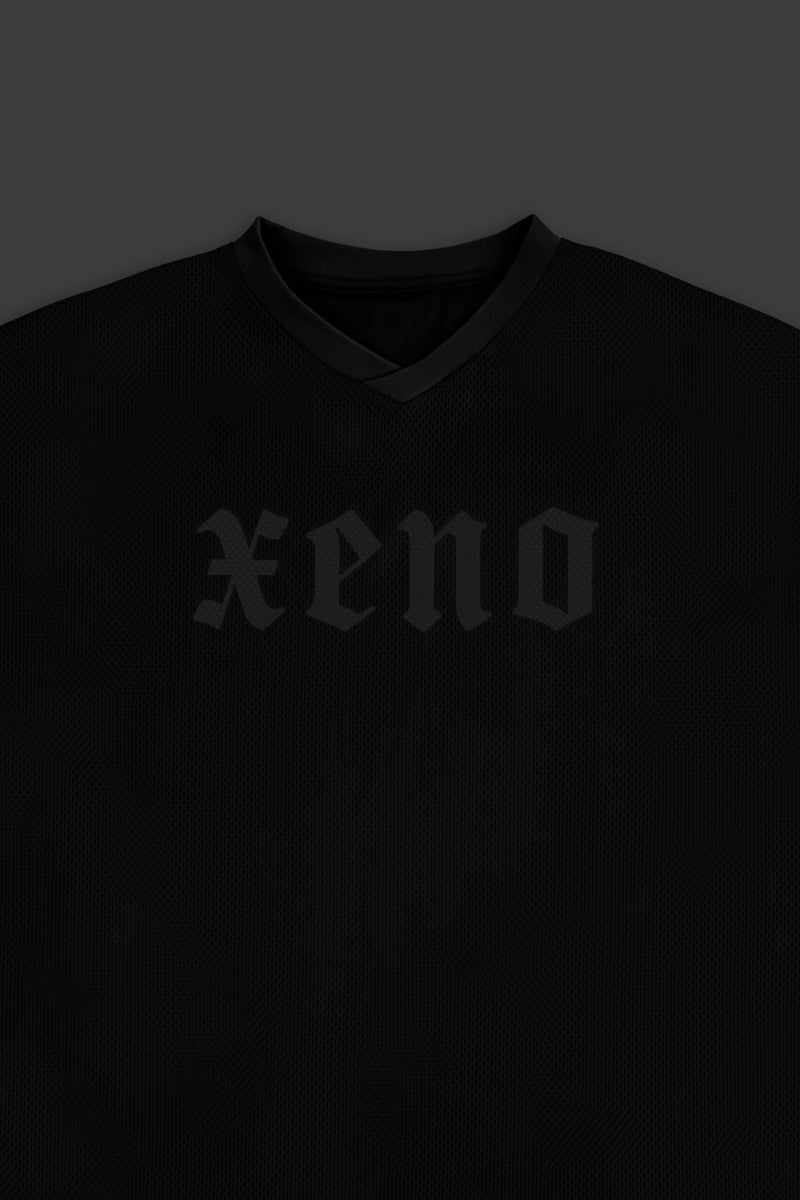 XENO 7TH ANNIV. OVER SIZED MESH T-SHIRT BLACK x BLACK