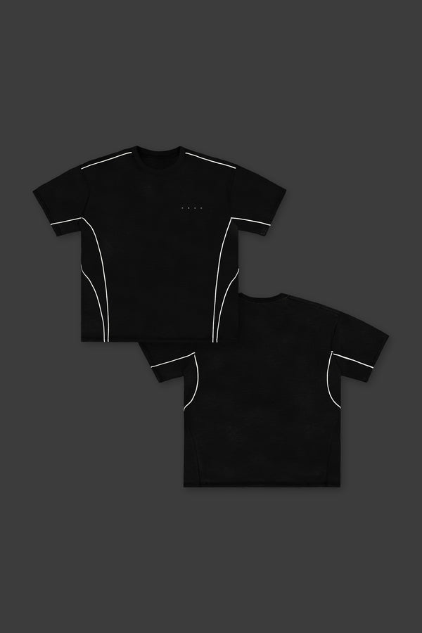 XENO PIPING OVER SIZED T-SHIRT BLACK x WHITE