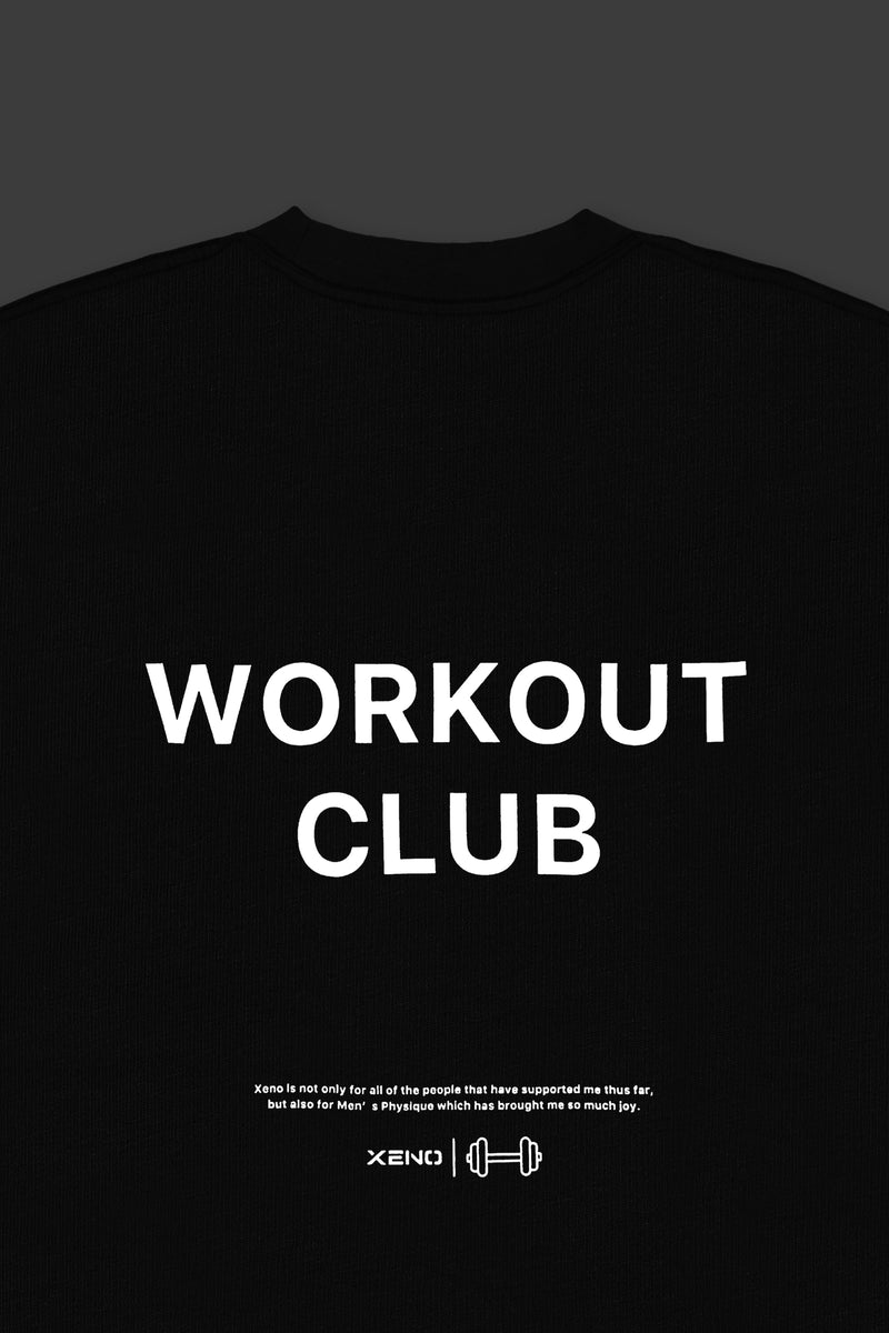 XENO WORKOUT CLUB OVER SIZED T-SHIRT BLACK