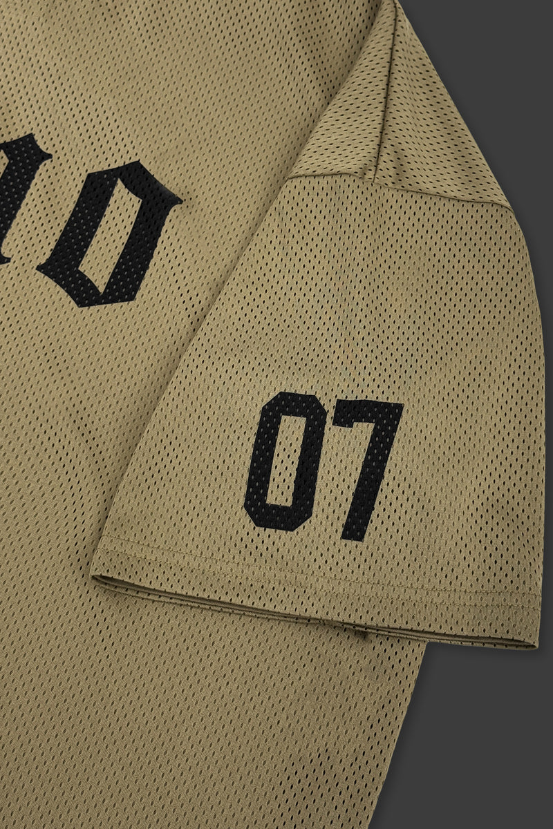 XENO 7TH ANNIV. OVER SIZED MESH T-SHIRT BEIGE