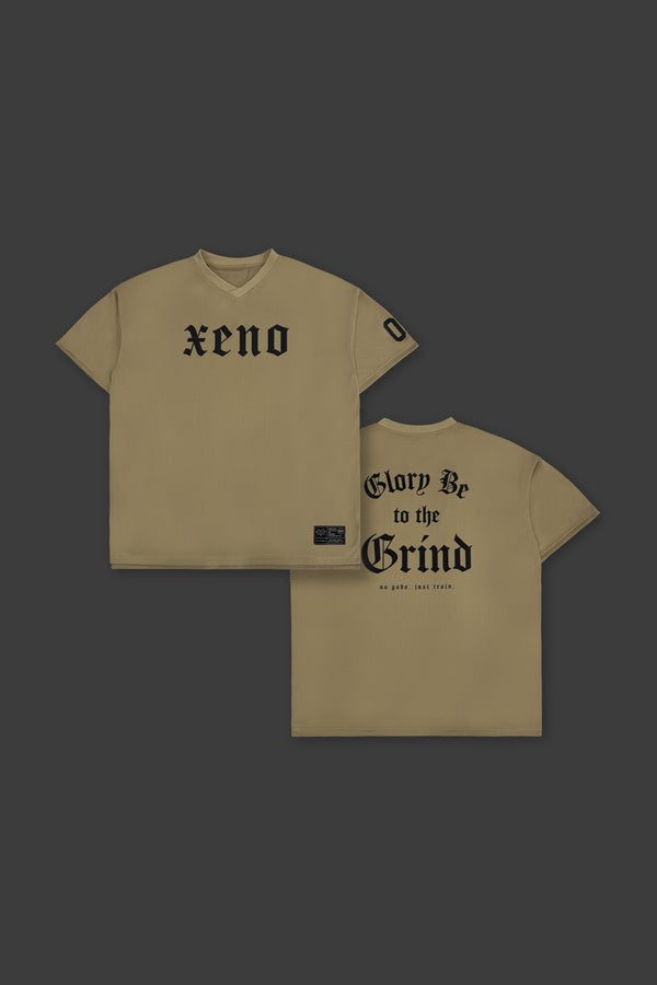 XENO 7TH ANNIV. OVER SIZED MESH T-SHIRT BEIGE