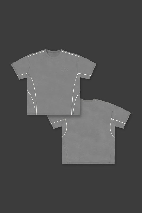 XENO PIPING OVER SIZED T-SHIRT GRAY