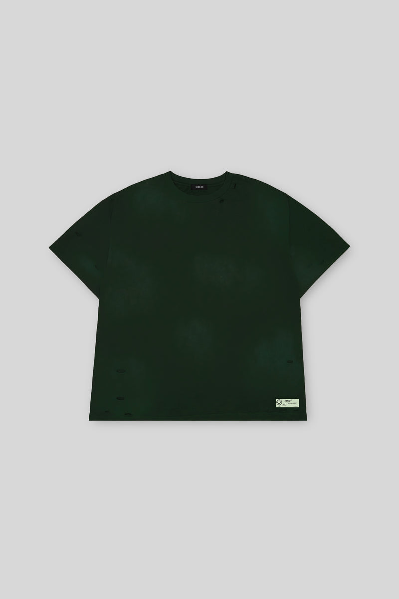XENO DAMAGE T-SHIRT GREEN