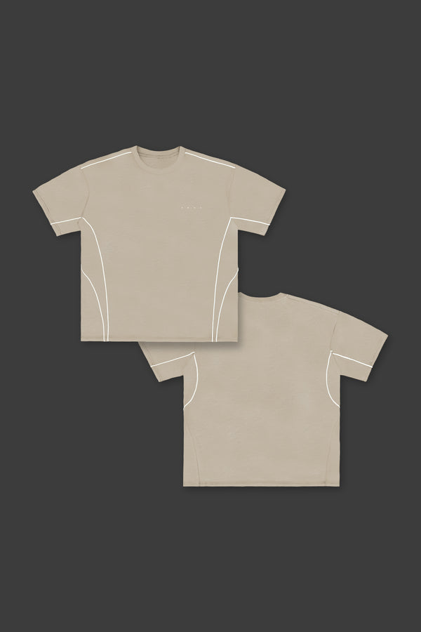 XENO PIPING OVER SIZED T-SHIRT BEIGE