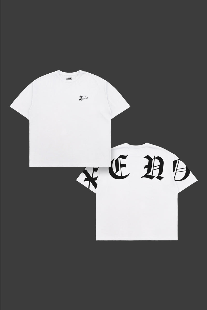 XENO BLACK LETTER T-SHIRT WHITE