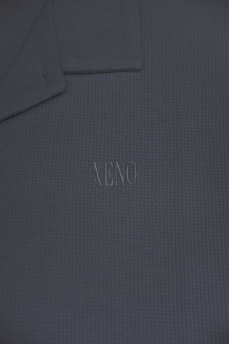 XENO WAFFLE RELAXED SHIRTS BLUE GRAY