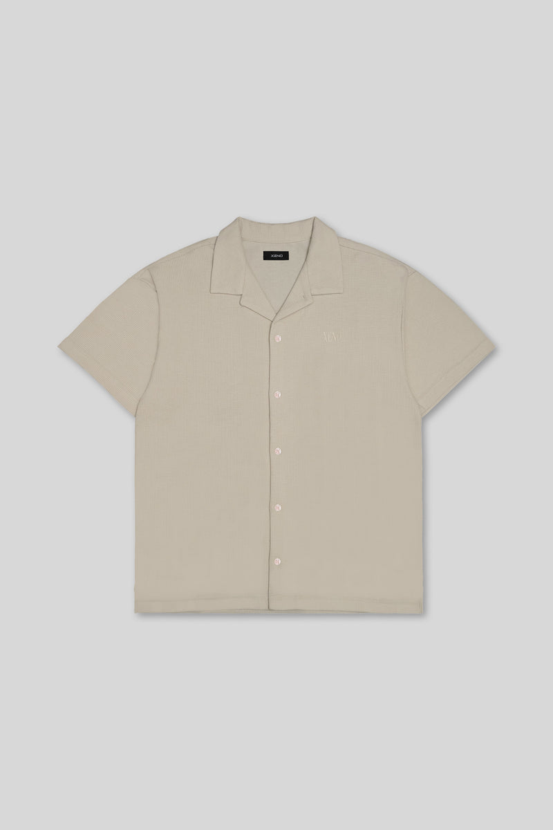 XENO WAFFLE RELAXED SHIRTS WHITE BEIGE
