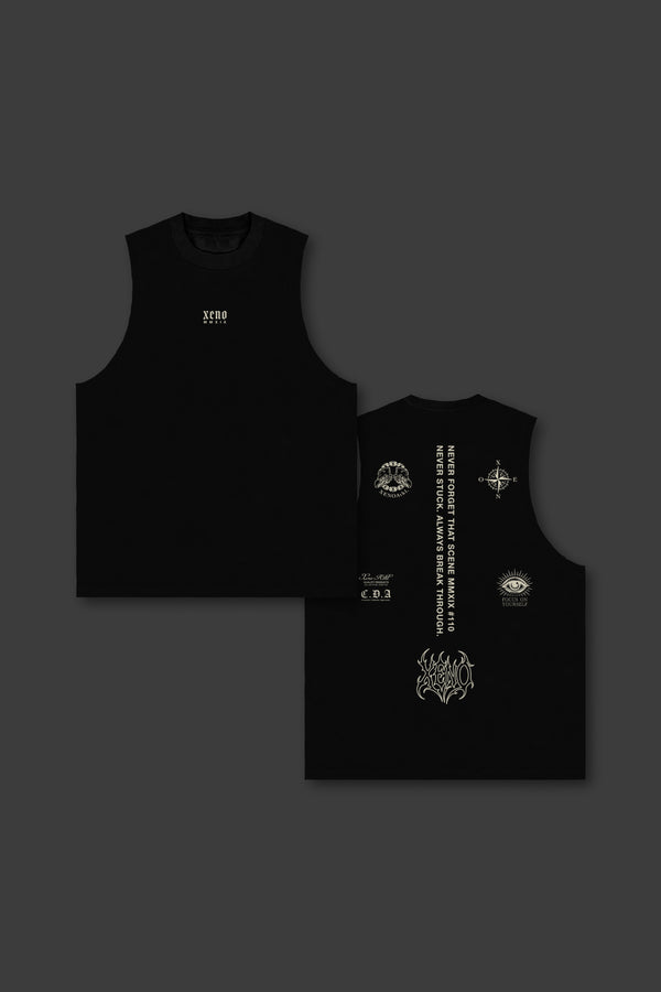 XENO “NFTS”SLEEVELESS TEE BLACK