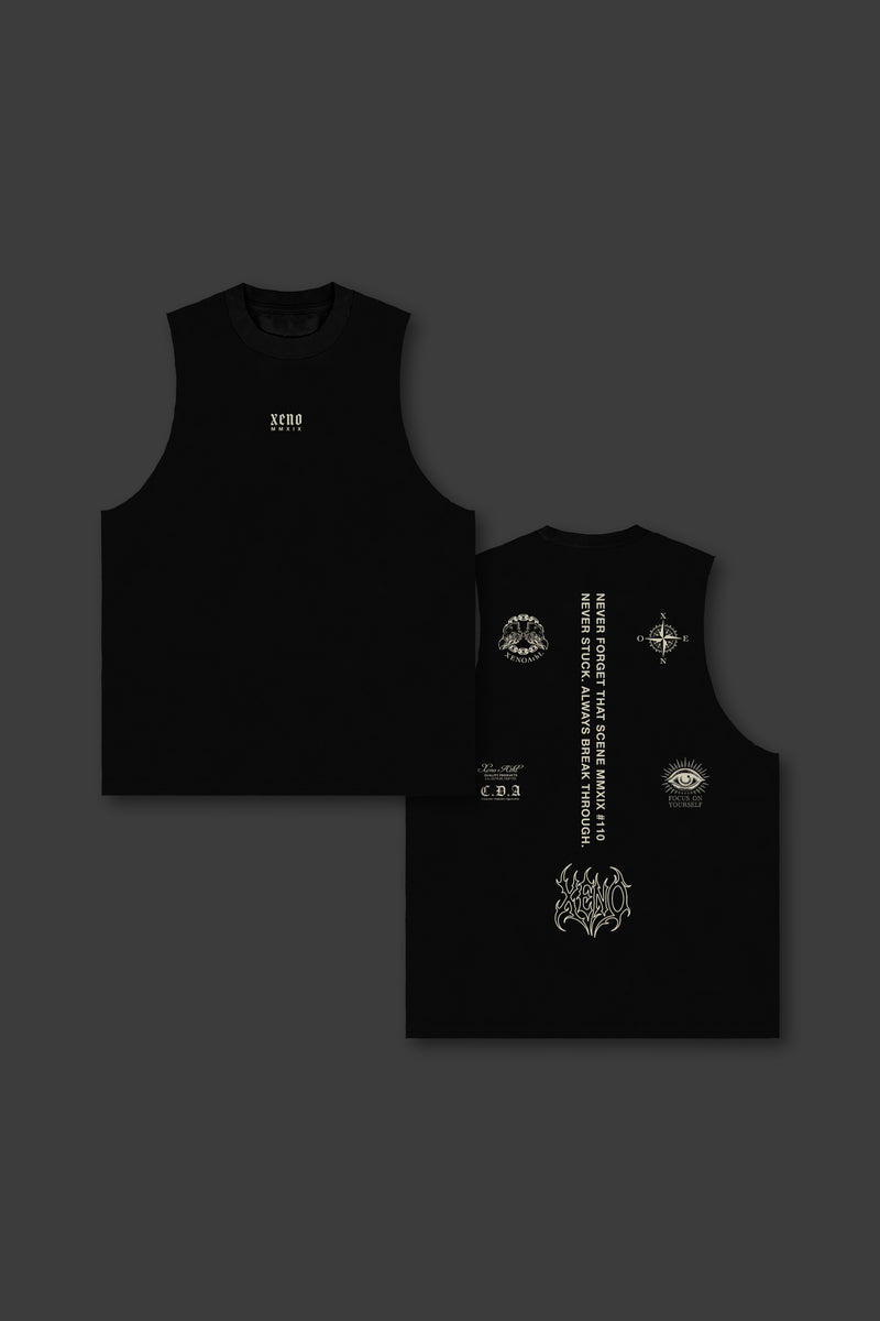 XENO “NFTS”SLEEVELESS TEE BLACK