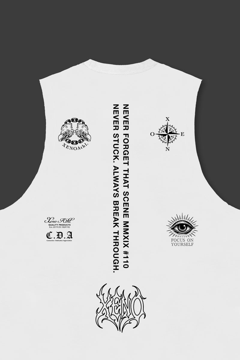 XENO “NFTS”SLEEVELESS TEE WHITE
