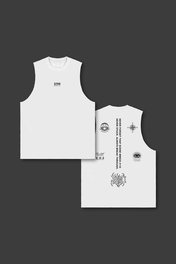 XENO “NFTS”SLEEVELESS TEE WHITE