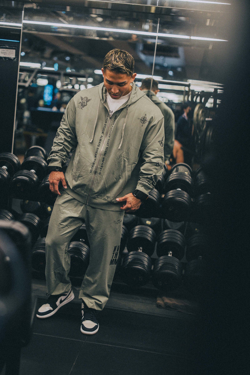 XENO “NFTS” SWEAT PANTS GREEN GRAY