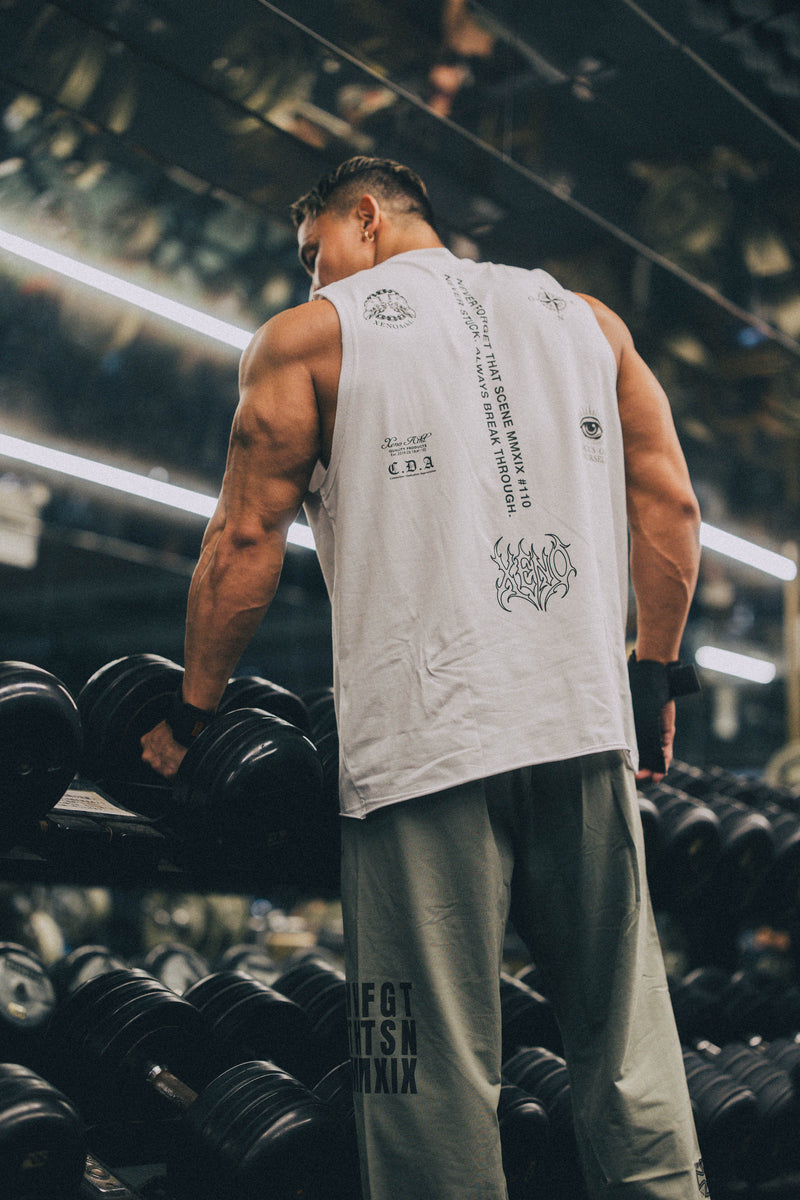 XENO “NFTS” SWEAT PANTS GREEN GRAY
