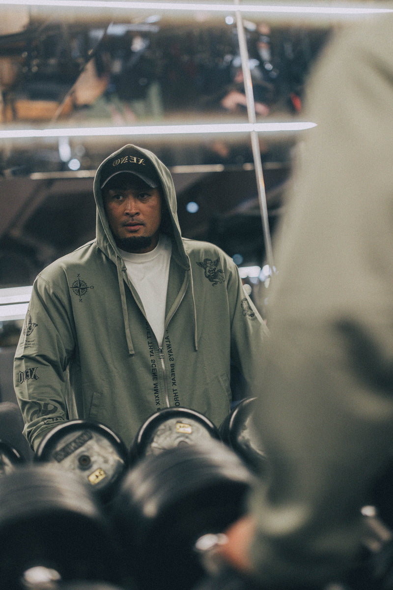 XENO “NFTS” ZIP HOODIE GREEN GRAY