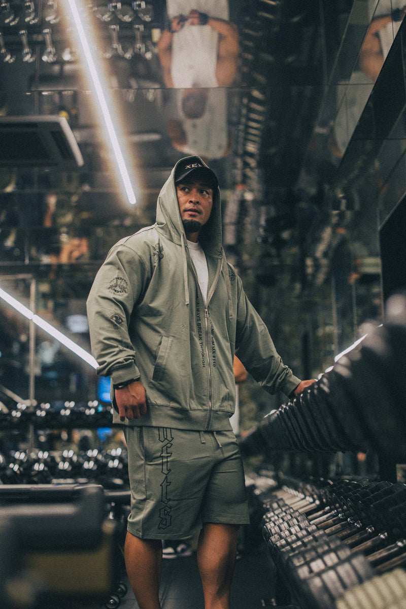 XENO “NFTS” ZIP HOODIE GREEN GRAY