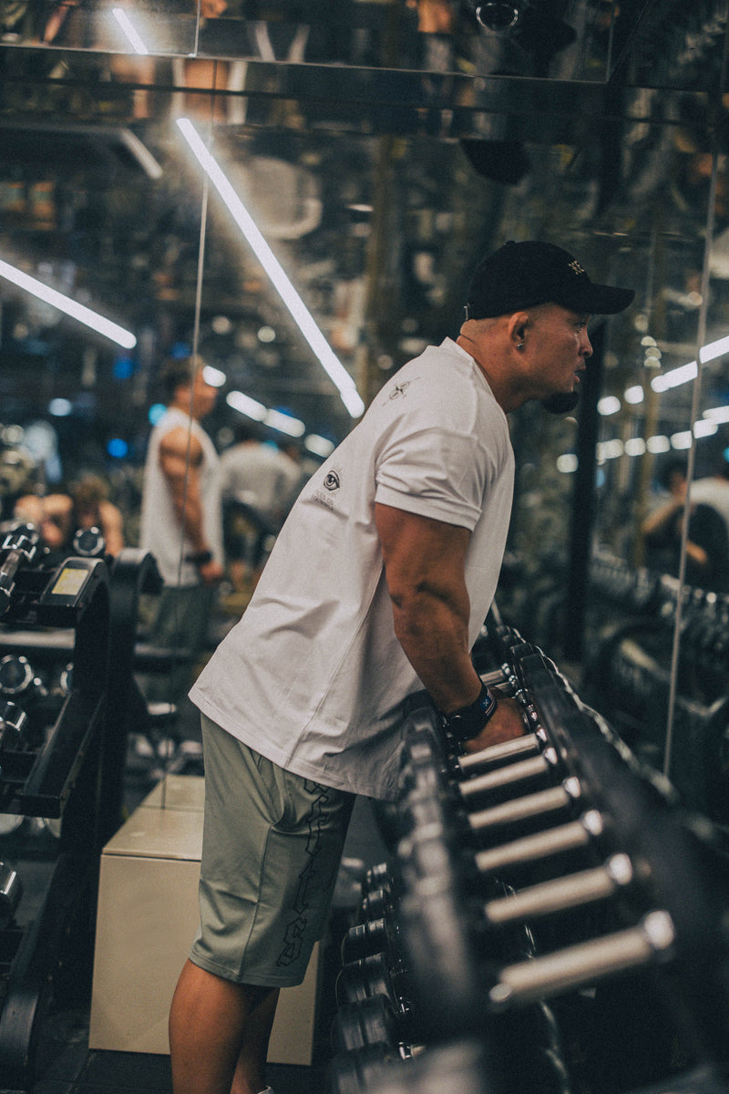 XENO “NFTS” SWEAT SHORTS GREEN GRAY