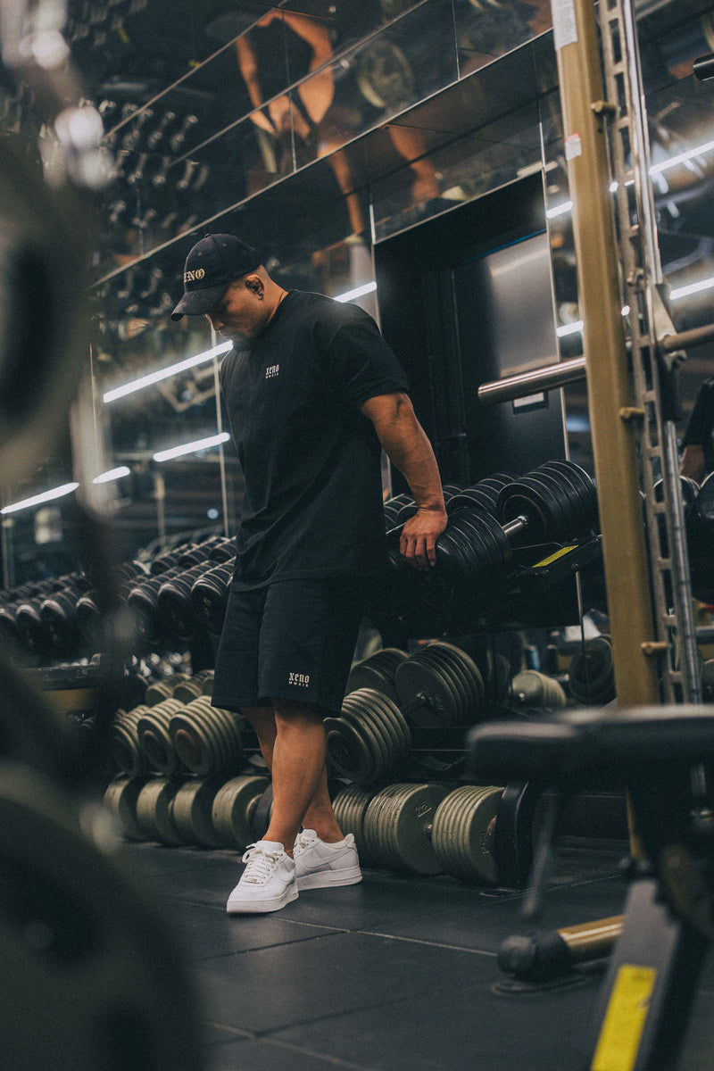 XENO “NFTS” SWEAT SHORTS BLACK