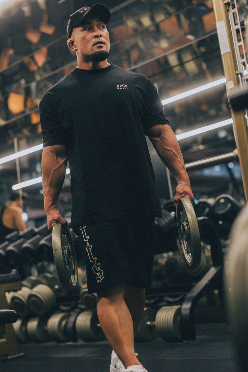 XENO “NFTS” SWEAT SHORTS BLACK